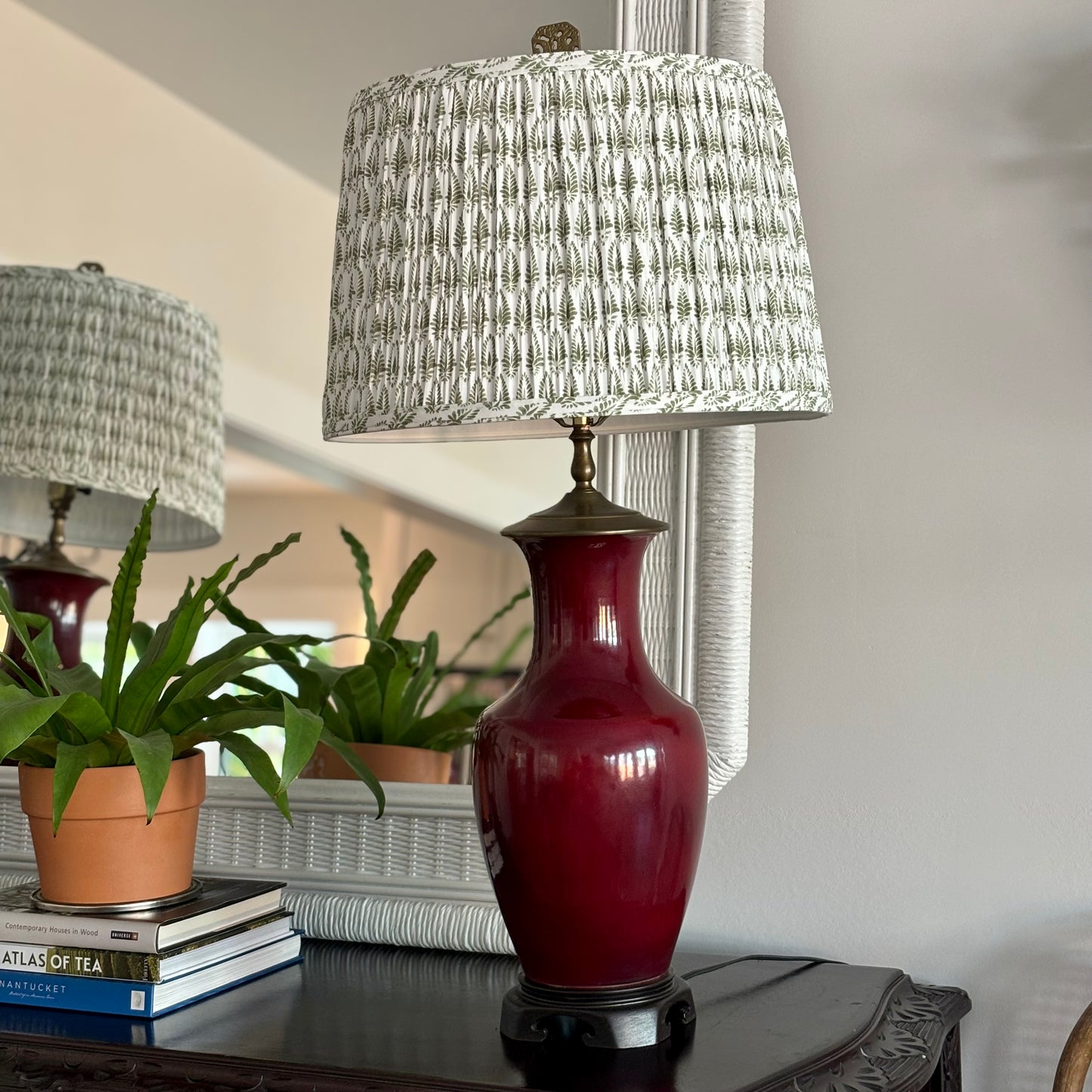 Pair of Vintage Oxblood Lamps