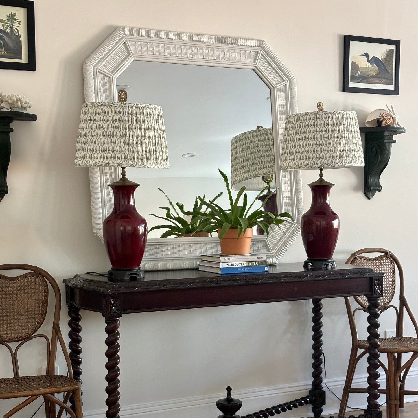 Pair of Vintage Oxblood Lamps