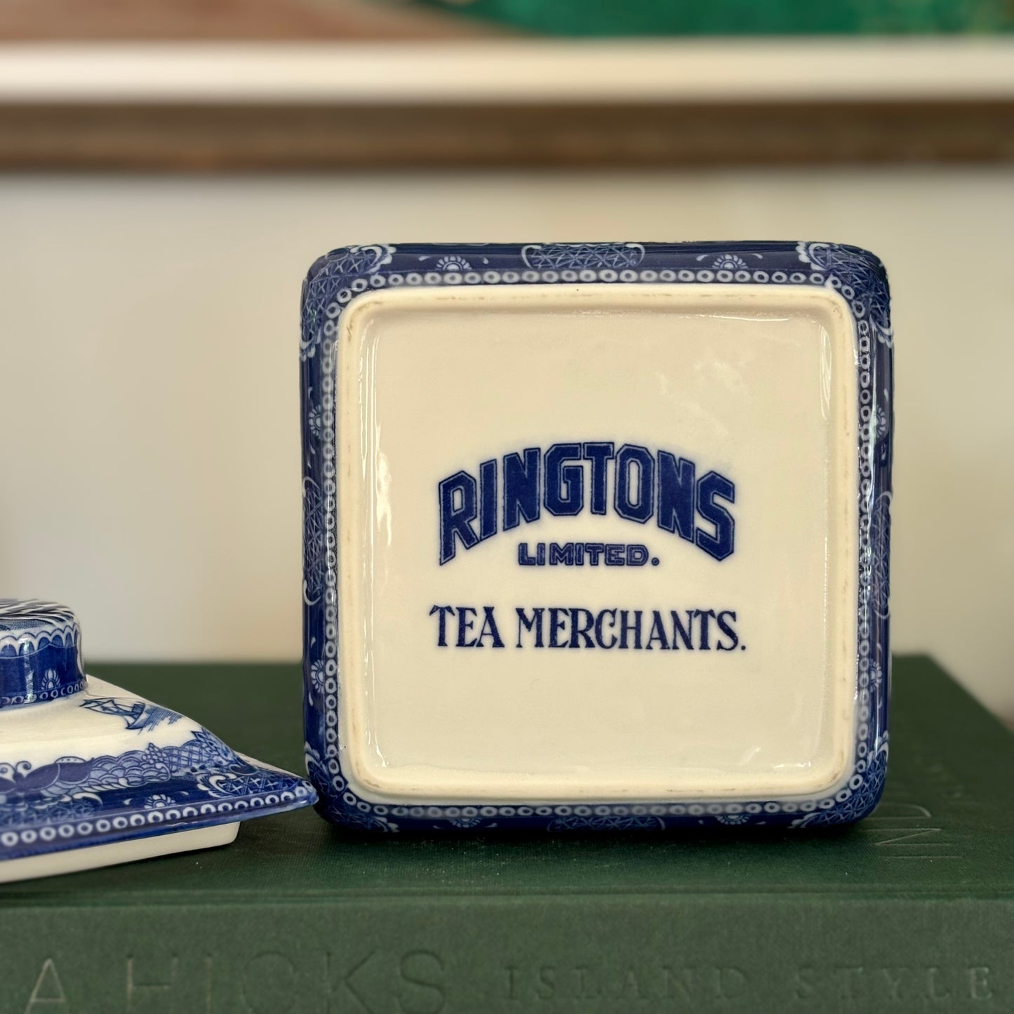 Vintage Blue Willow Biscuit Jar