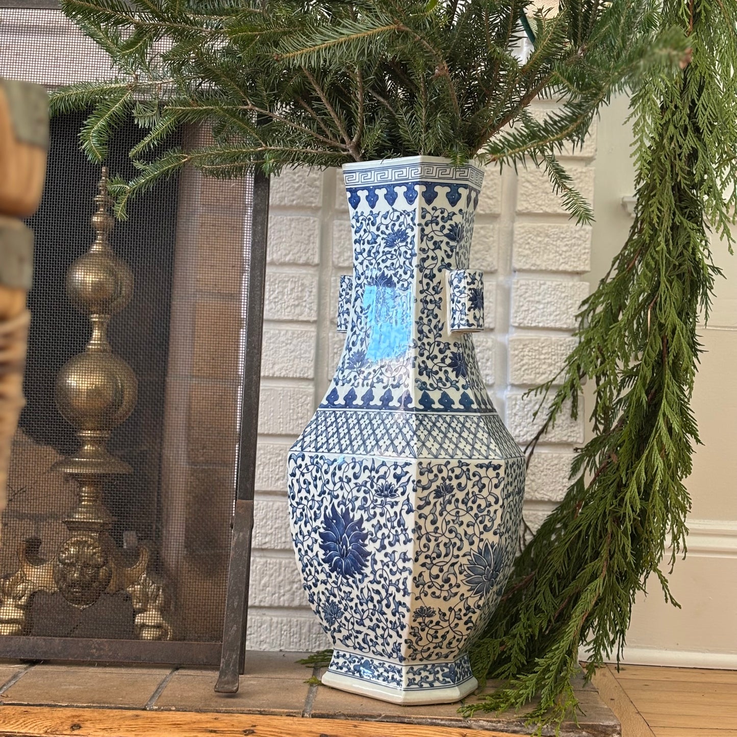 Large Blue and White Vase