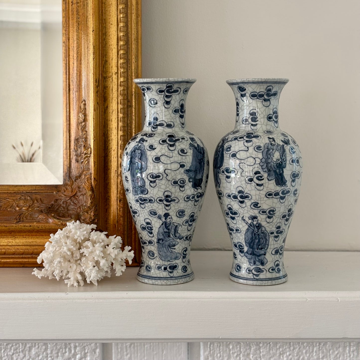 Pair of Vintage Chinoiserie Vases