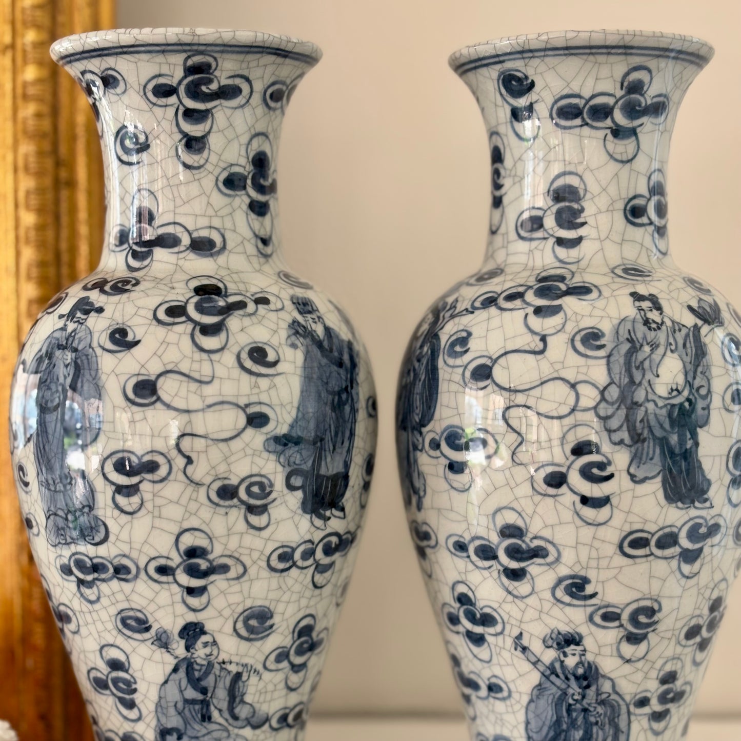 Pair of Vintage Chinoiserie Vases