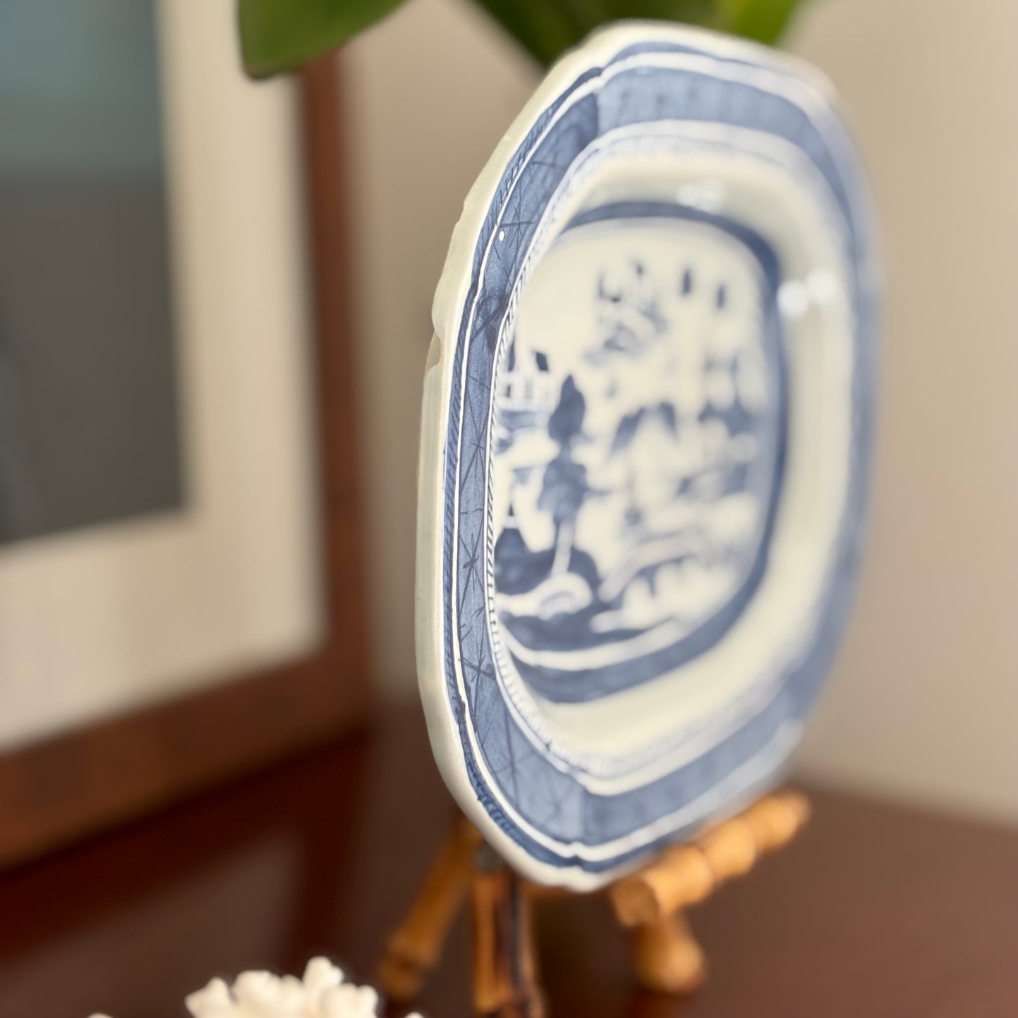 Vintage Blue and White Chinoiserie Tray