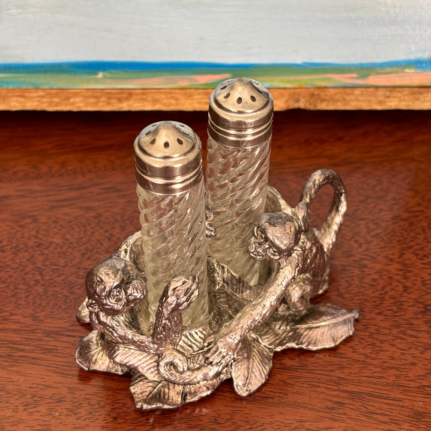 Vintage Arthur Court Silver Monkey Salt and Pepper Shakers