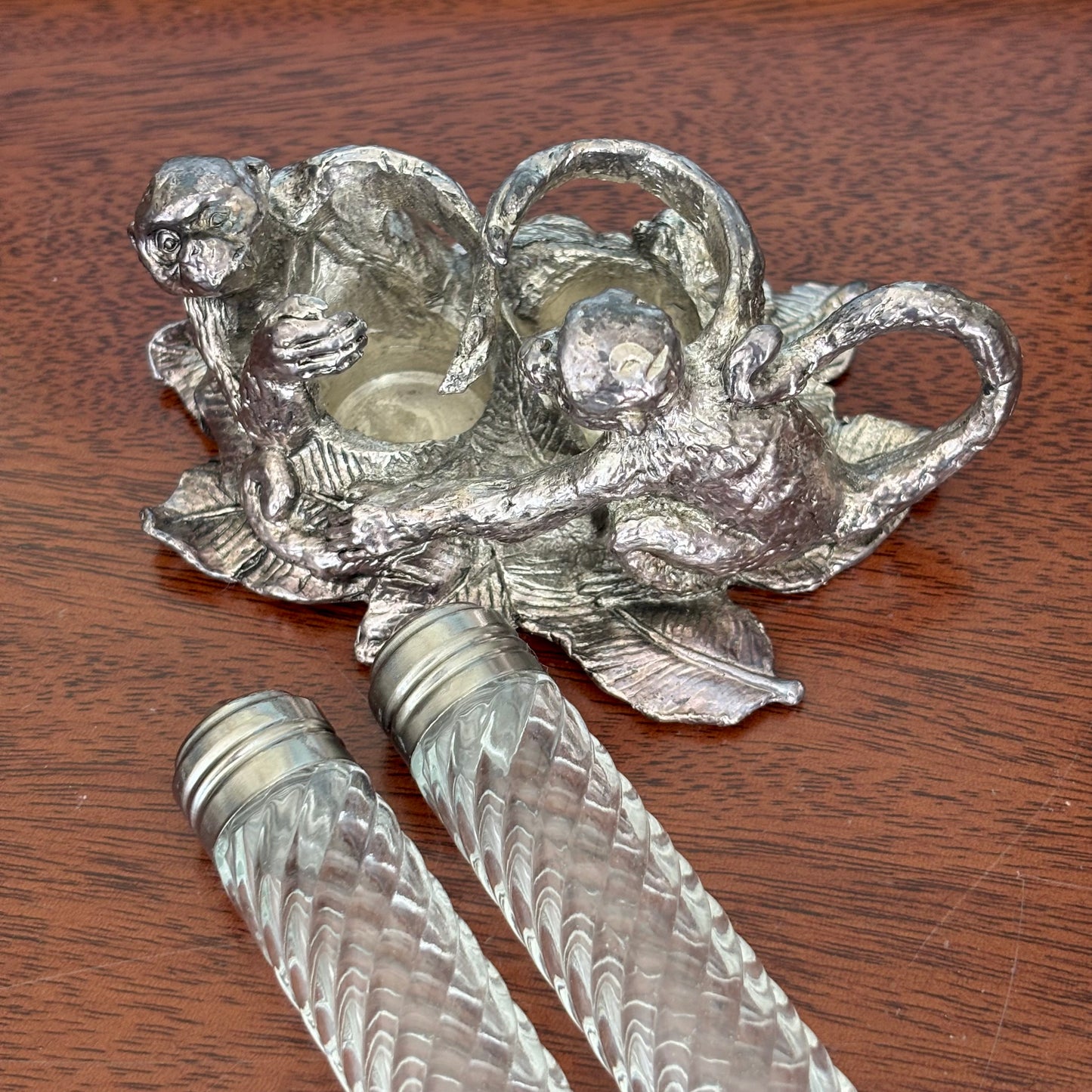Vintage Arthur Court Silver Monkey Salt and Pepper Shakers