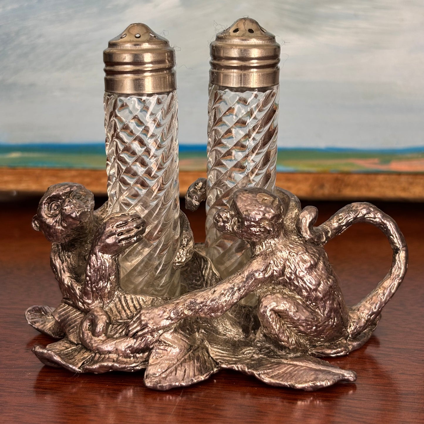 Vintage Arthur Court Silver Monkey Salt and Pepper Shakers