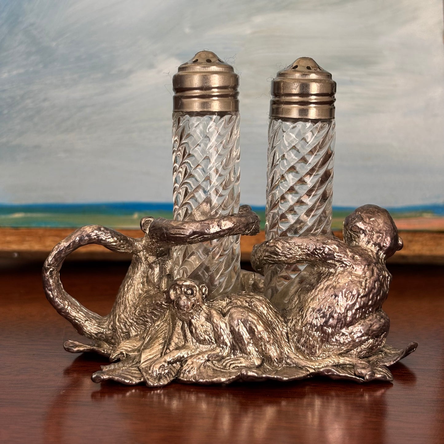 Vintage Arthur Court Silver Monkey Salt and Pepper Shakers