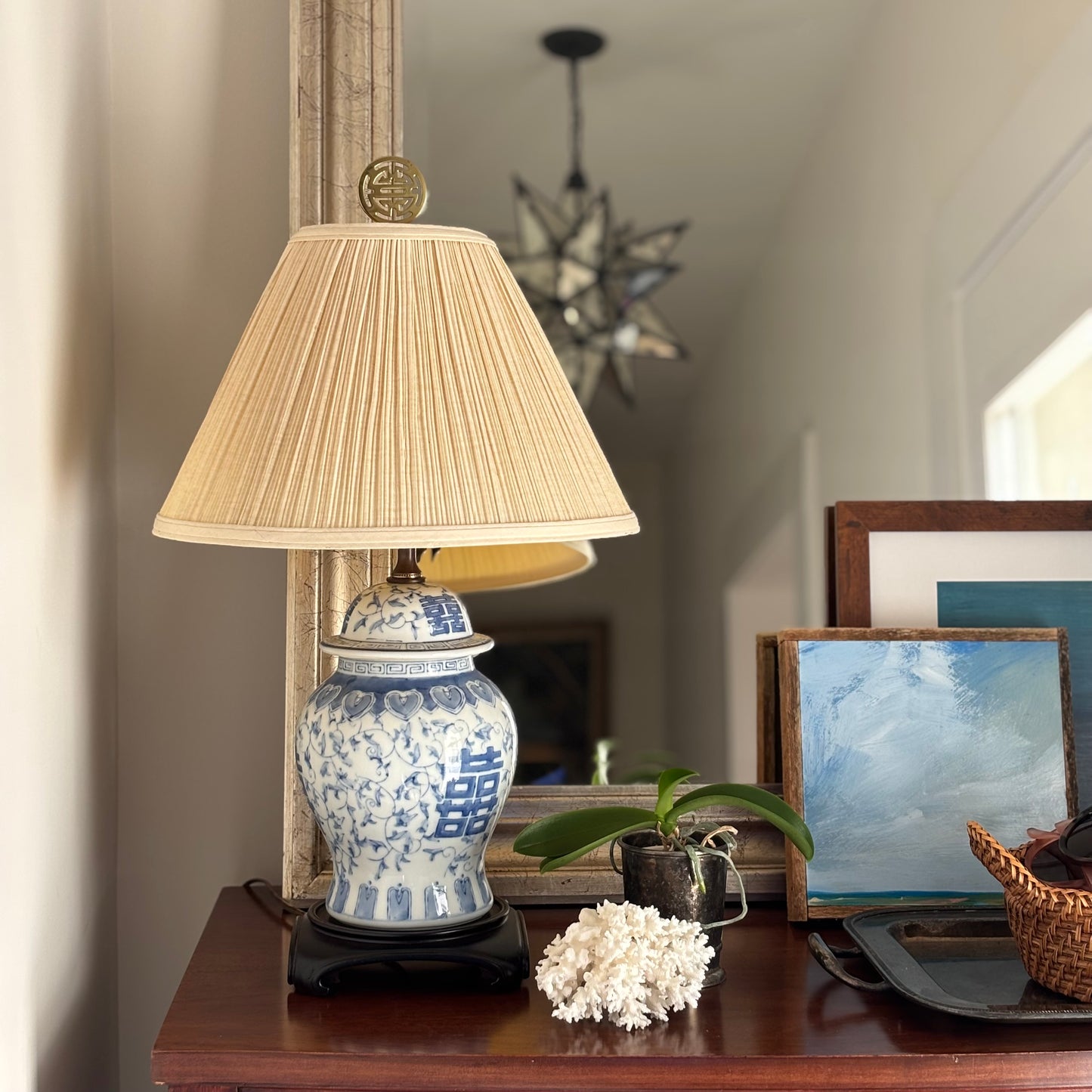 Vintage Double Happiness Ginger Jar Lamp