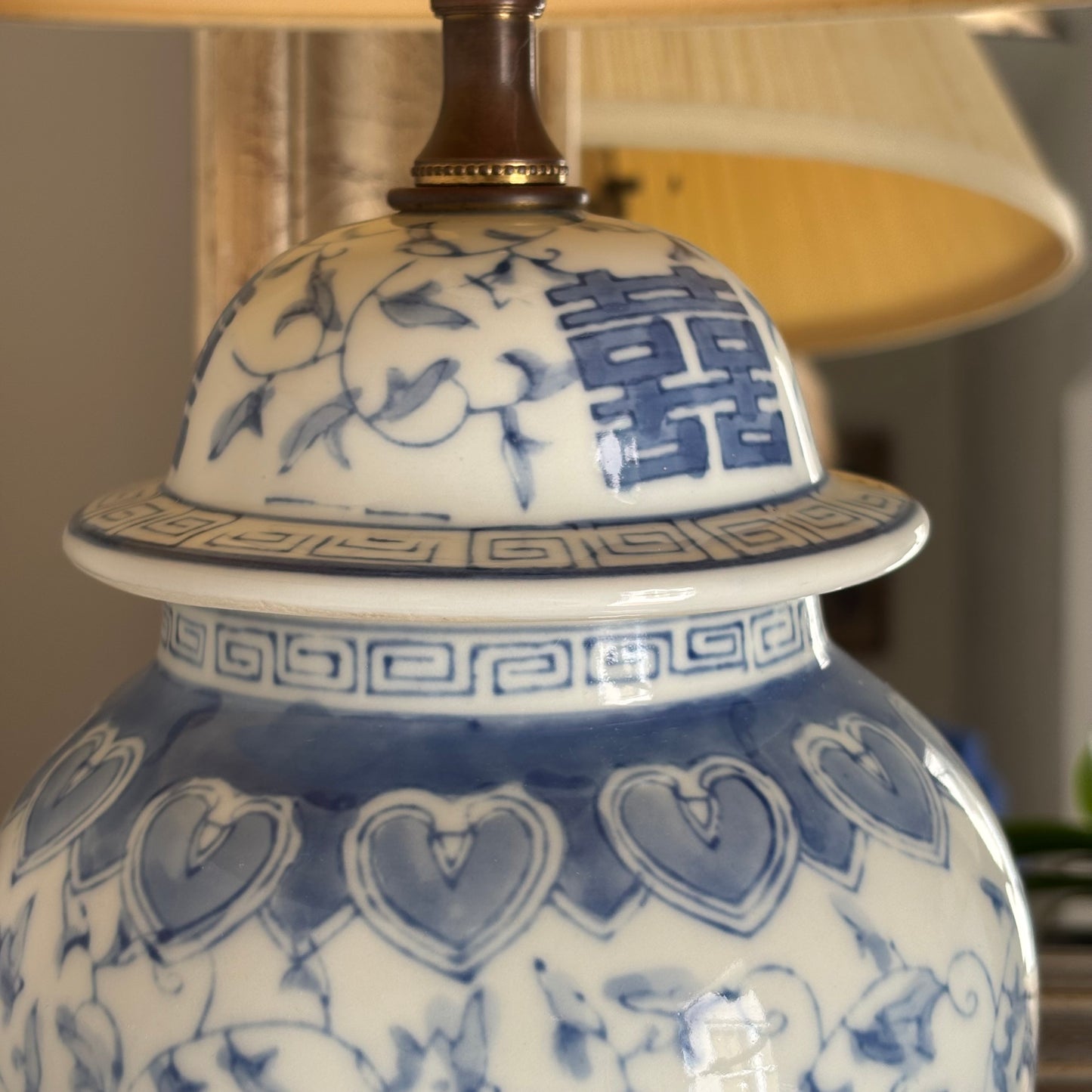 Vintage Double Happiness Ginger Jar Lamp