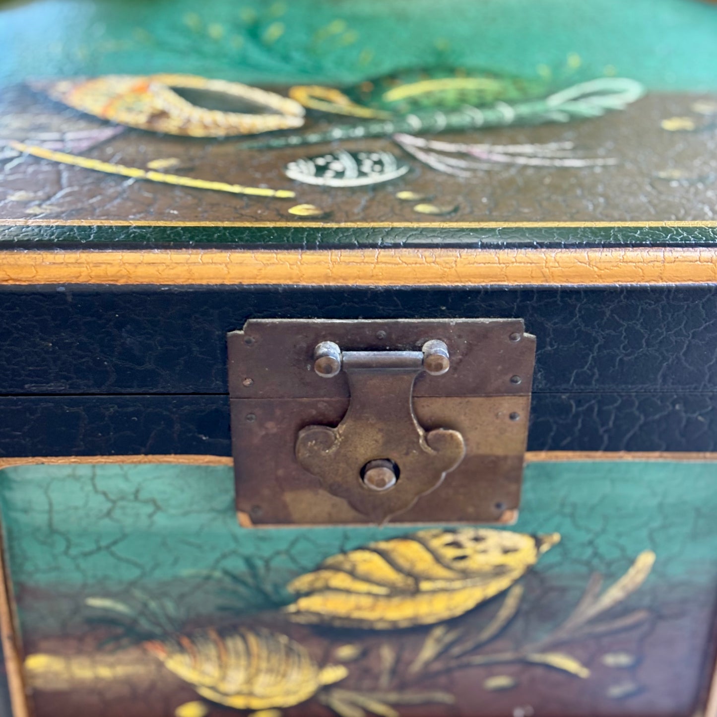 Castilian Imports Hinged Shell Painted Box