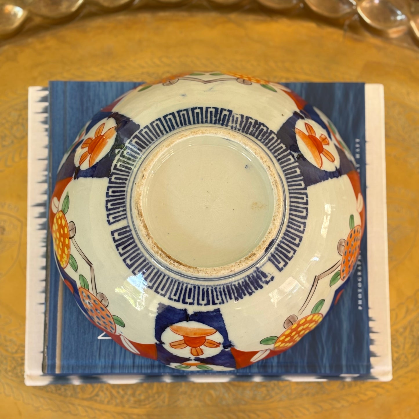 Antique Imari Scalloped Hand Painted Bowl