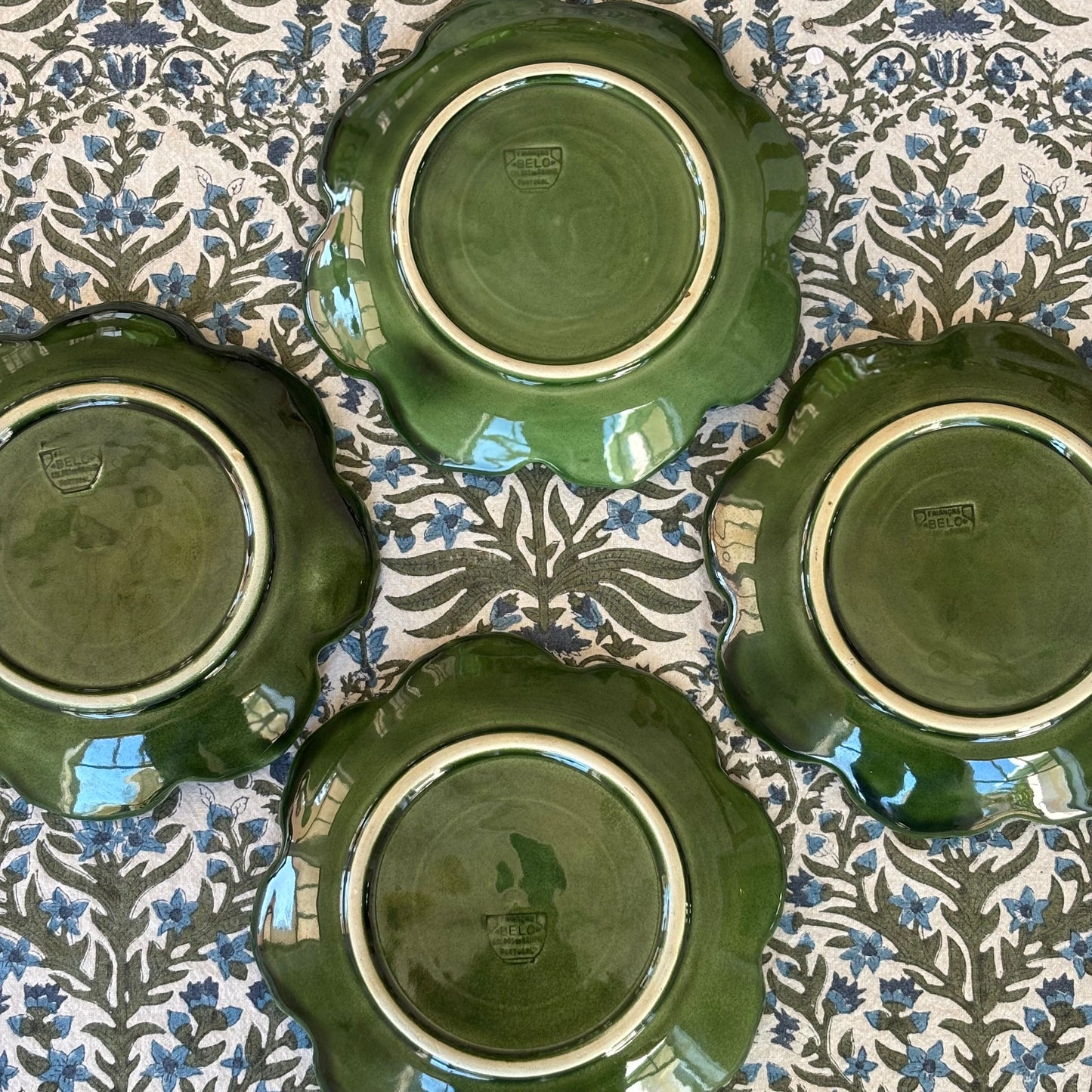 Set of 4 Vintage Geranium Leaf Plates