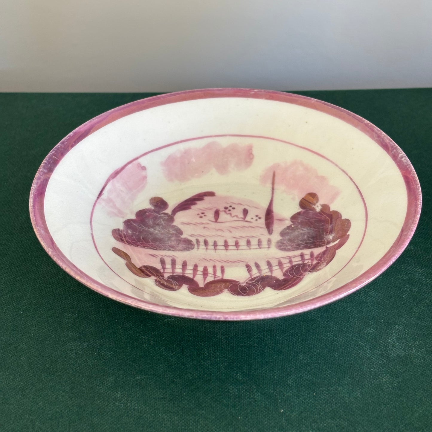 Antique Staffordshire Pearlware Pink Bowl