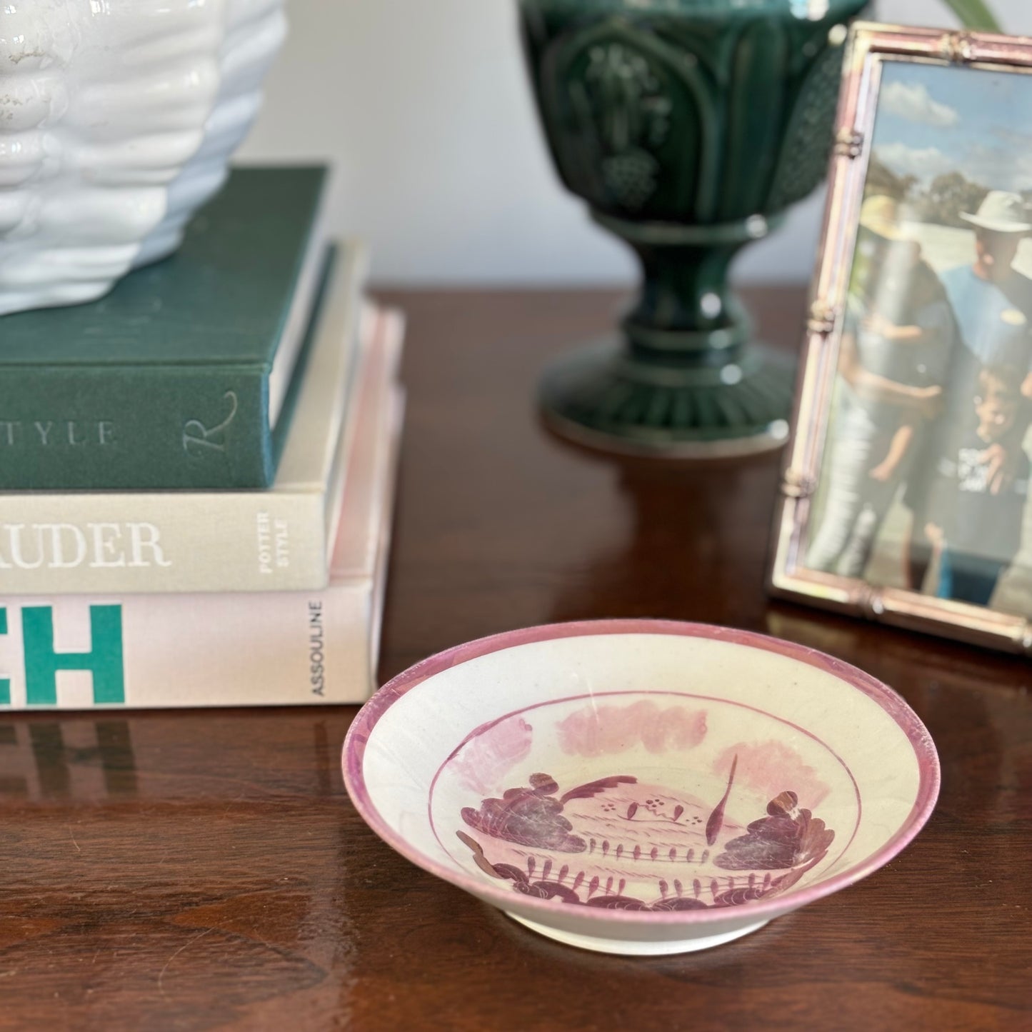 Antique Staffordshire Pearlware Pink Bowl
