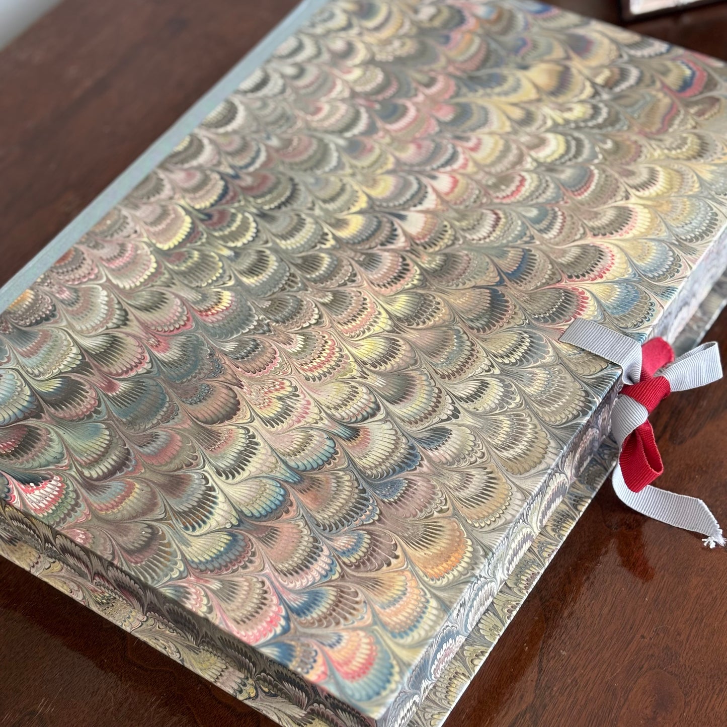 Marbleized Paper Hinged Keepsake Box