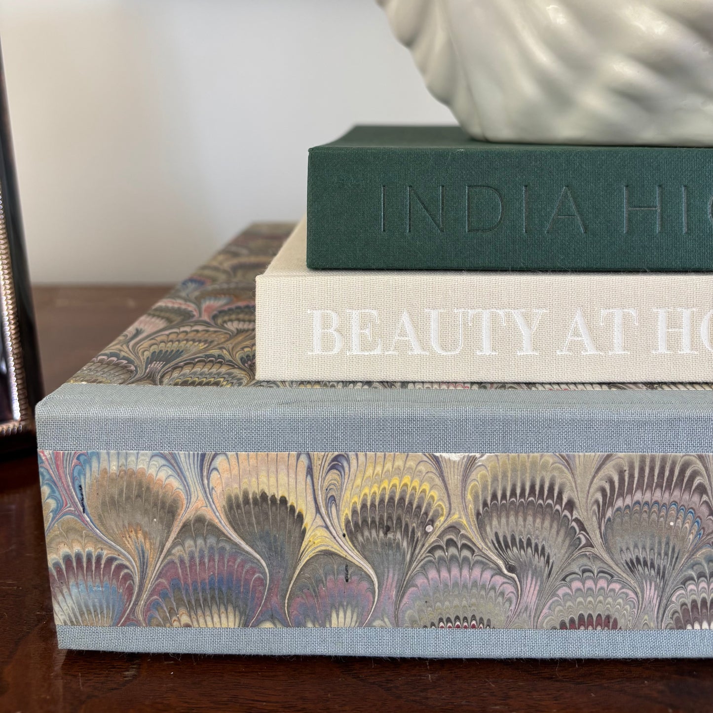 Marbleized Paper Hinged Keepsake Box