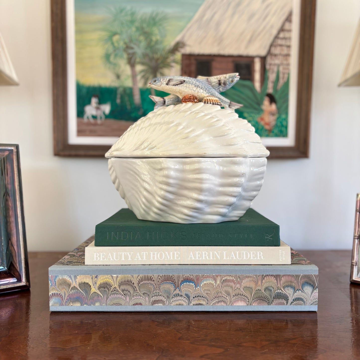 Marbleized Paper Hinged Keepsake Box