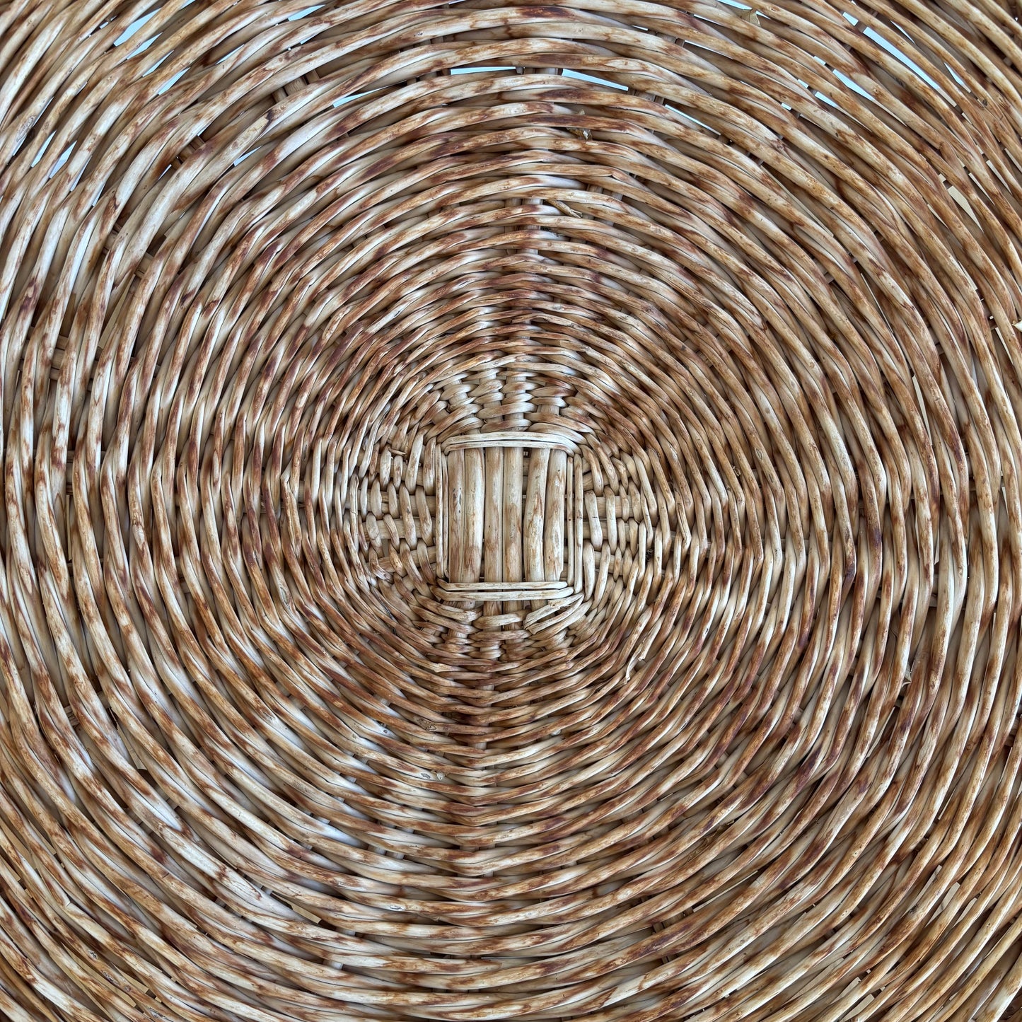 Vintage Wicker Hourglass Side Table