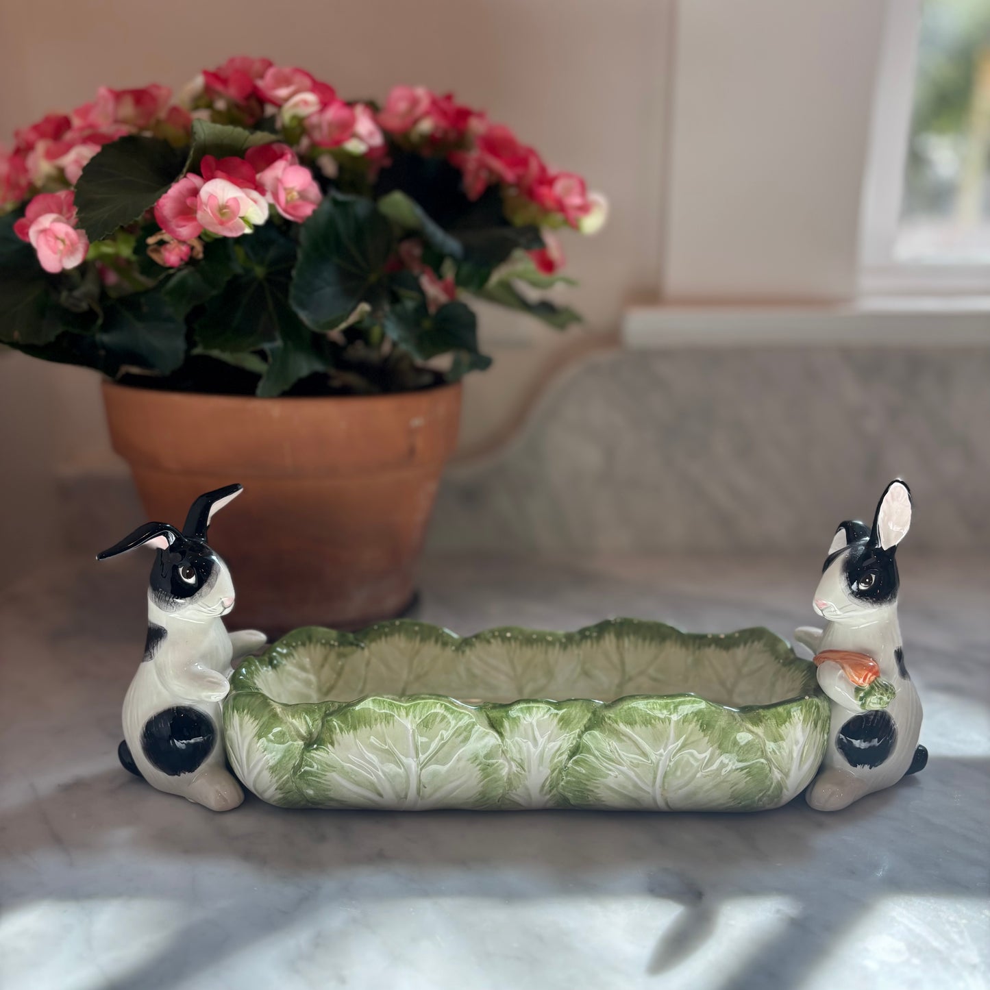 Fitz and Floyd Rabbit Lettuce Leaf Tray