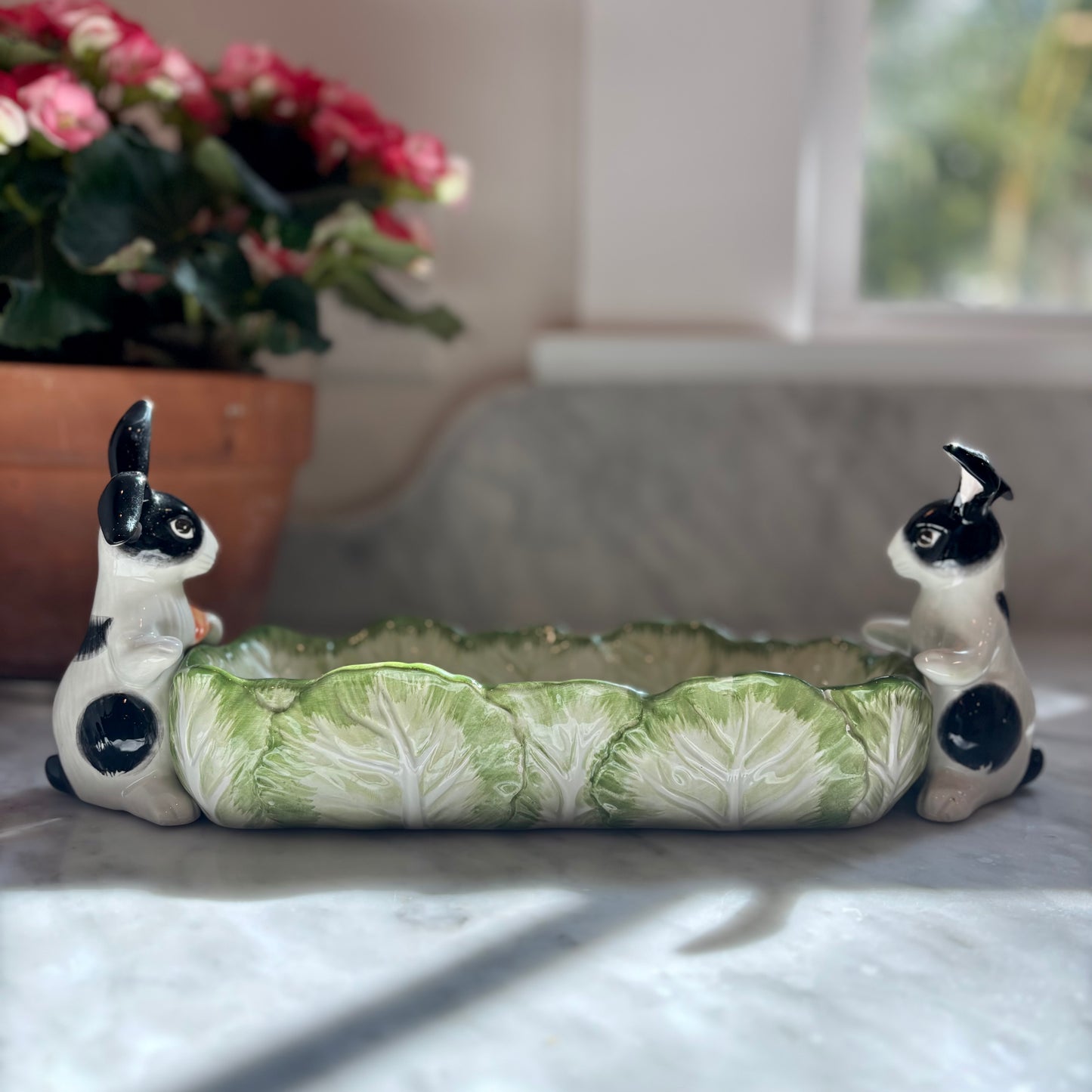 Fitz and Floyd Rabbit Lettuce Leaf Tray