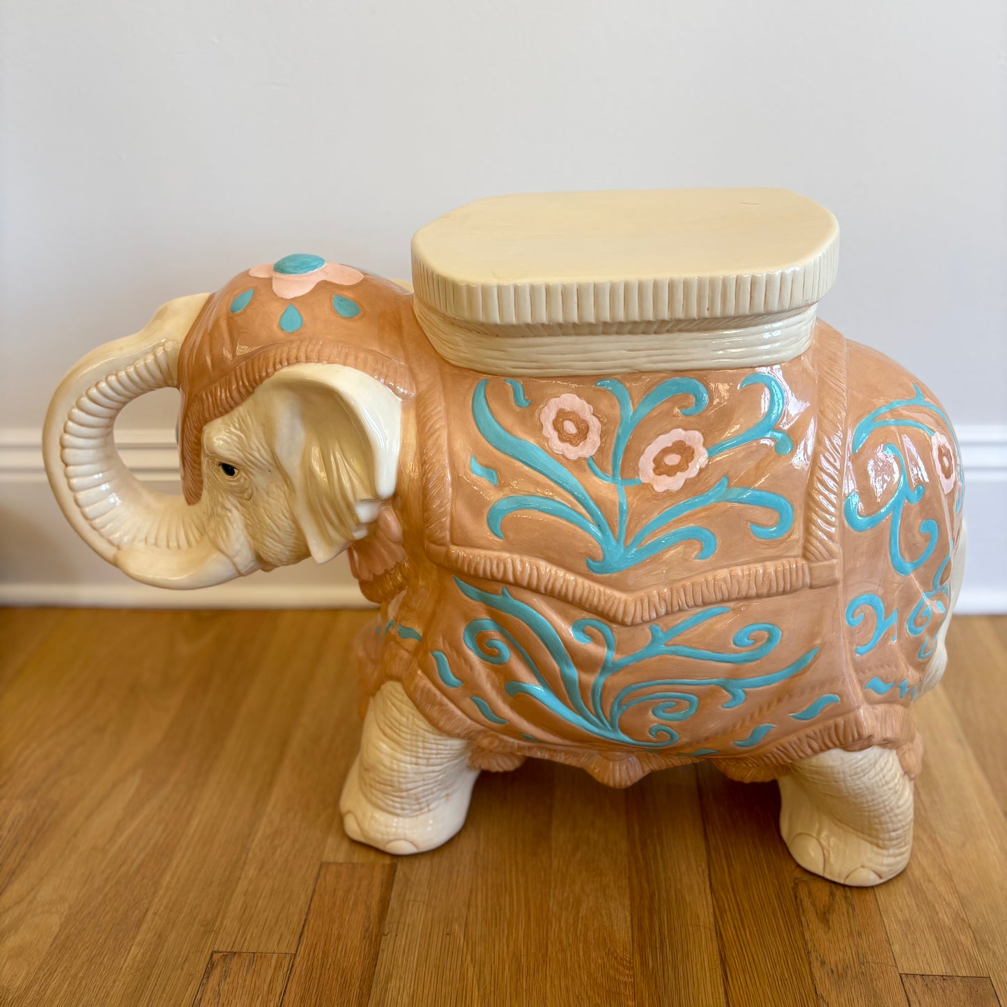 Vintage Ceramic Elephant Plant Stand