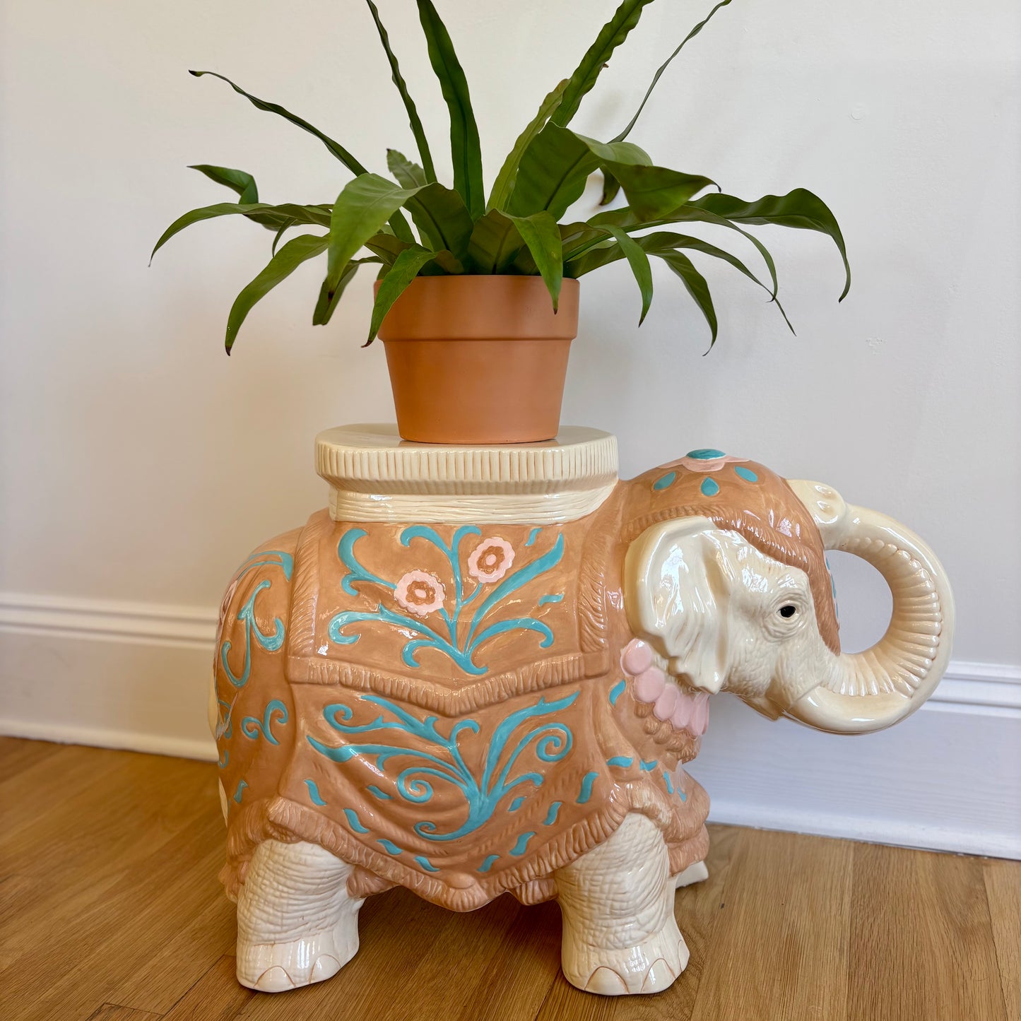 Vintage Ceramic Elephant Plant Stand