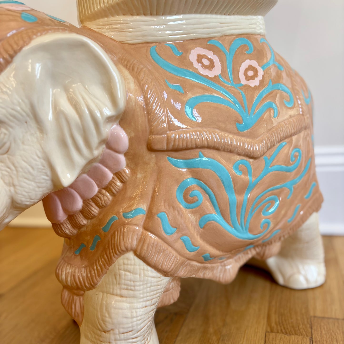 Vintage Ceramic Elephant Plant Stand