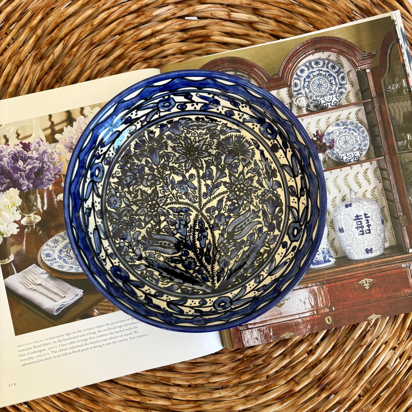 Hand Painted Floral Ceramic Bowl