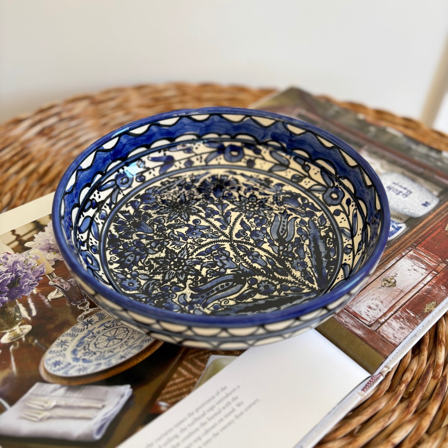 Hand Painted Floral Ceramic Bowl