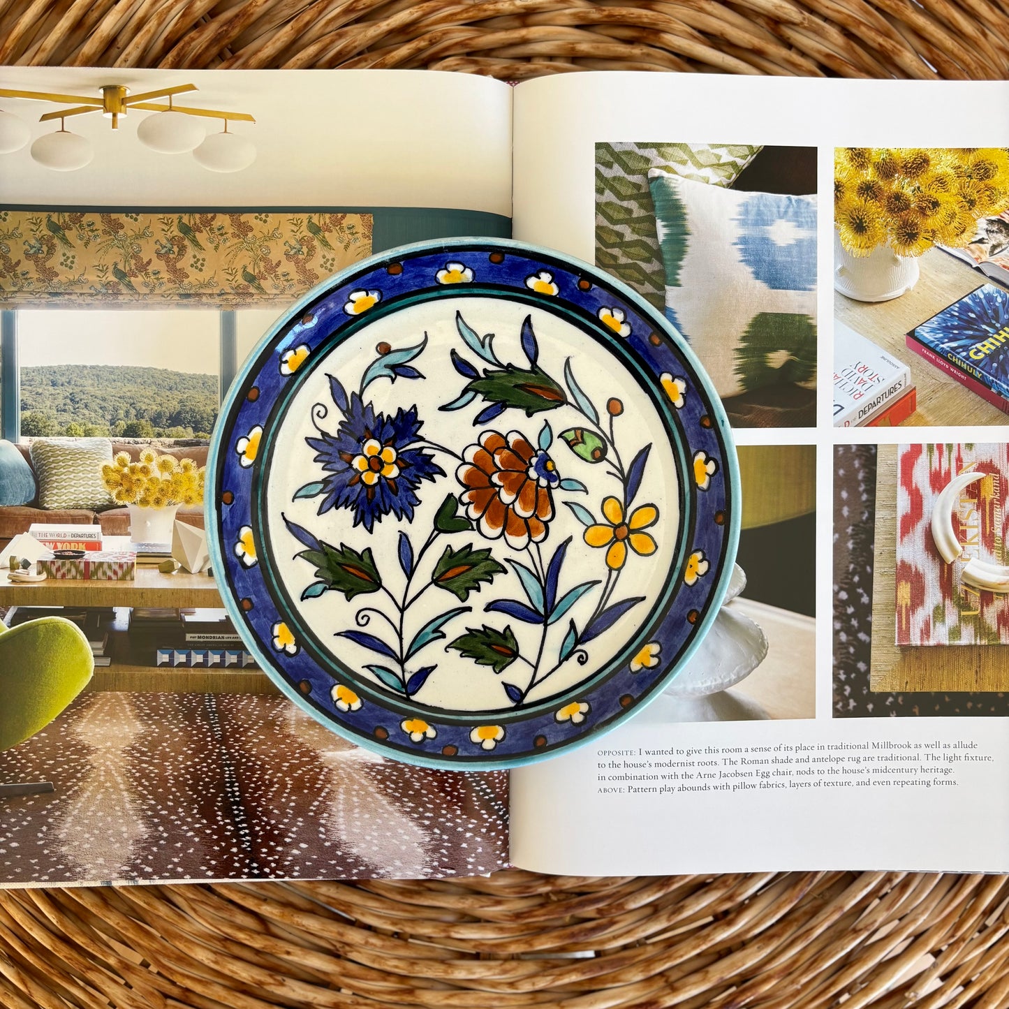 Hand Painted Floral Ceramic Plate