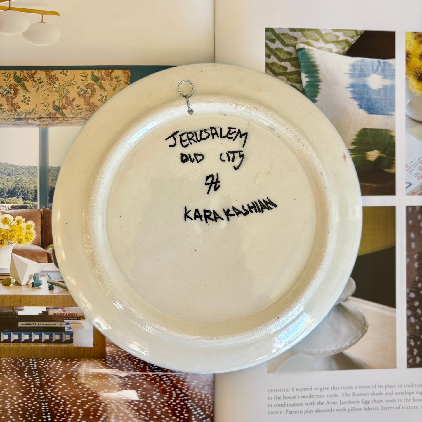 Hand Painted Floral Ceramic Plate