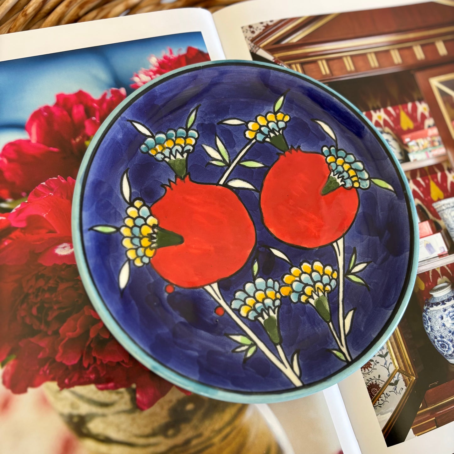 Hand Painted Pomegranate Plate