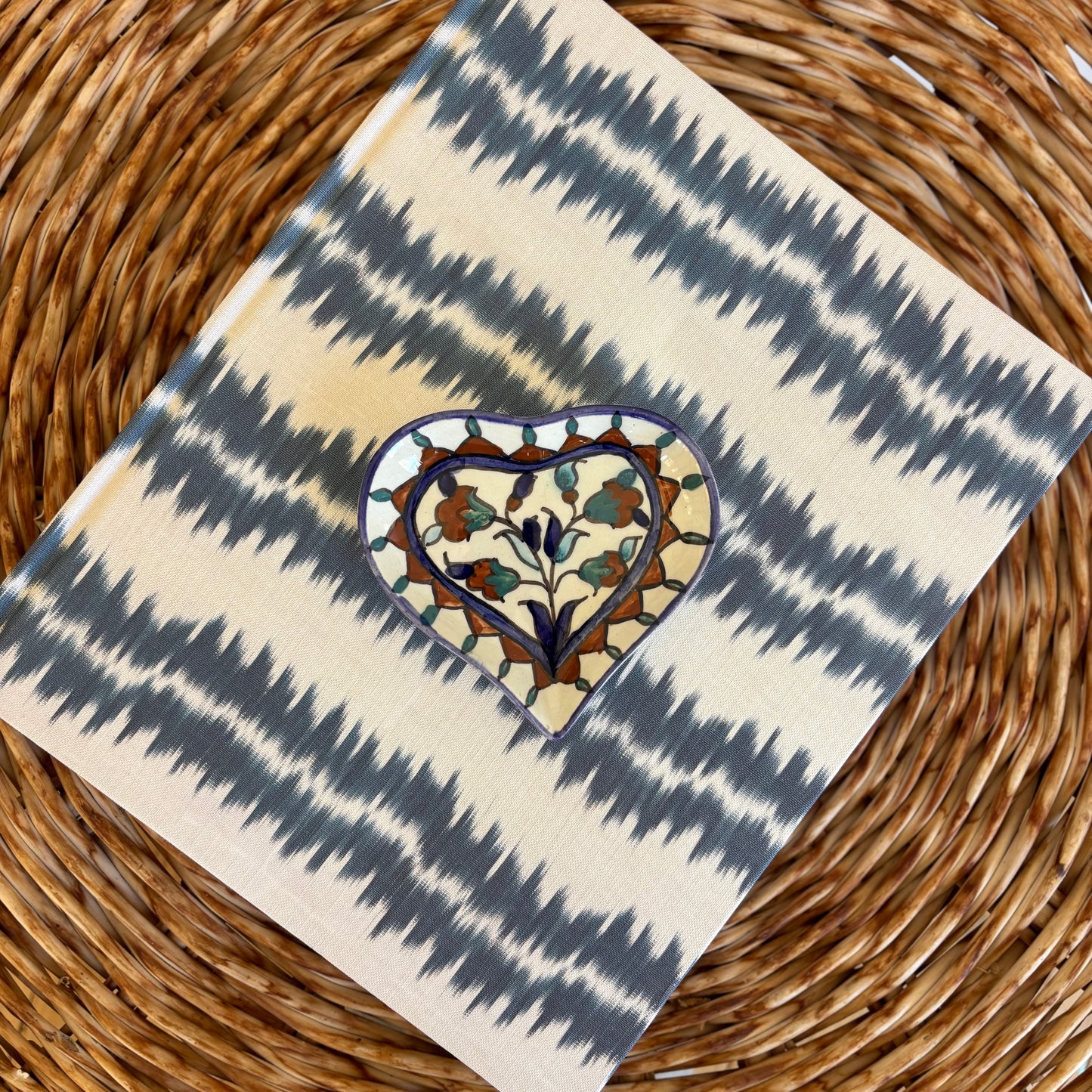 Hand Painted Ceramic Floral Heart Dish