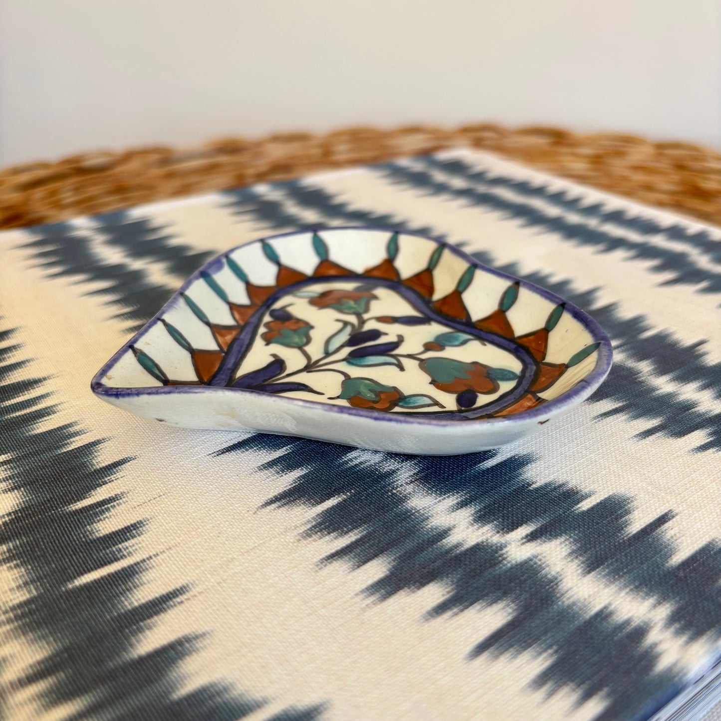 Hand Painted Ceramic Floral Heart Dish