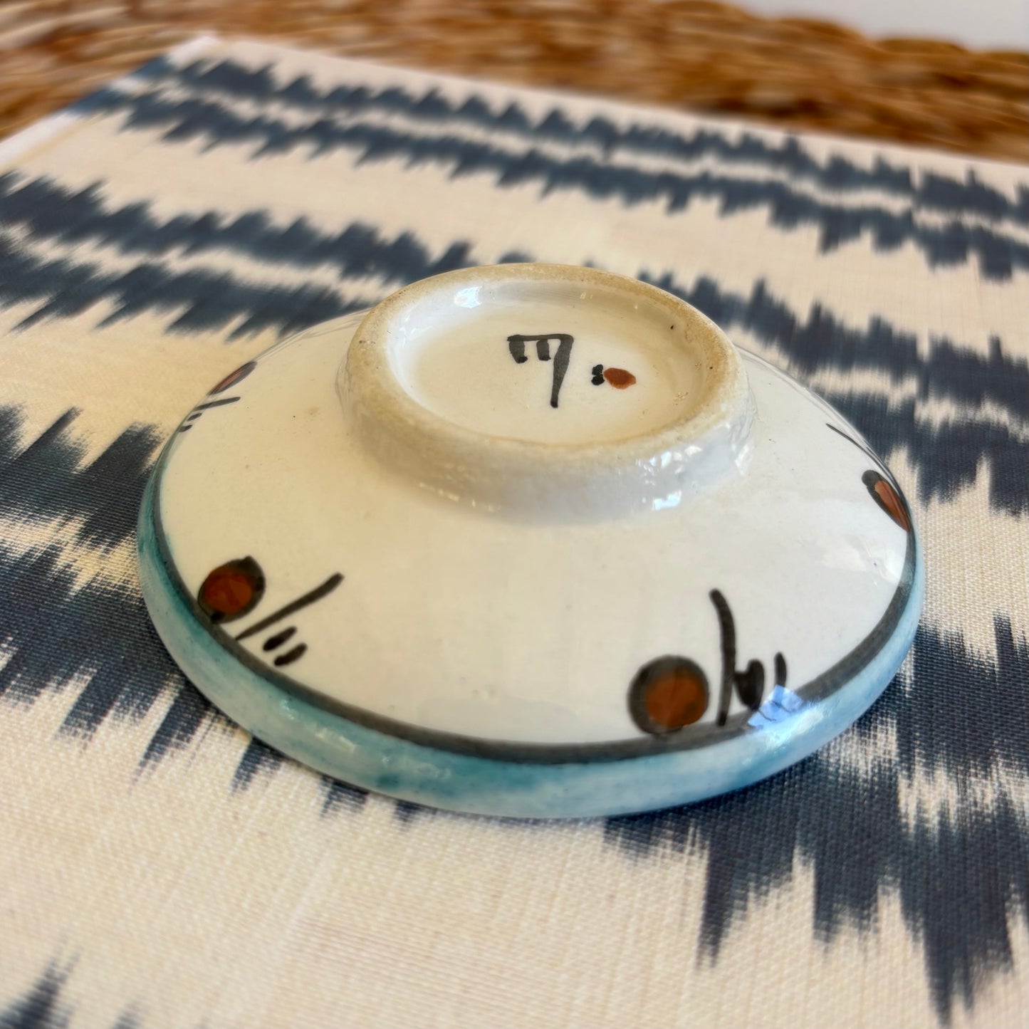 Hand Painted Ceramic Floral Round Dish