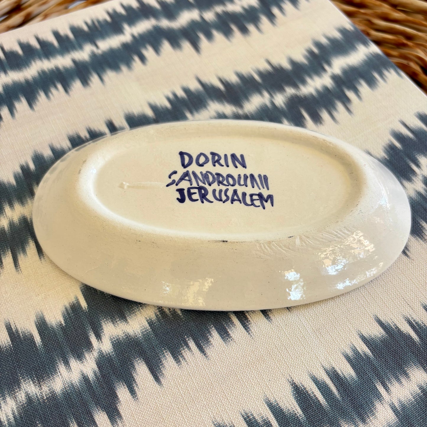 Hand Painted Pomegranate Oval Dish