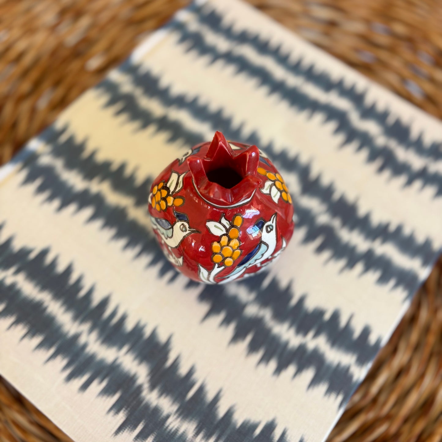 Hand Painted Pomegranate Vase