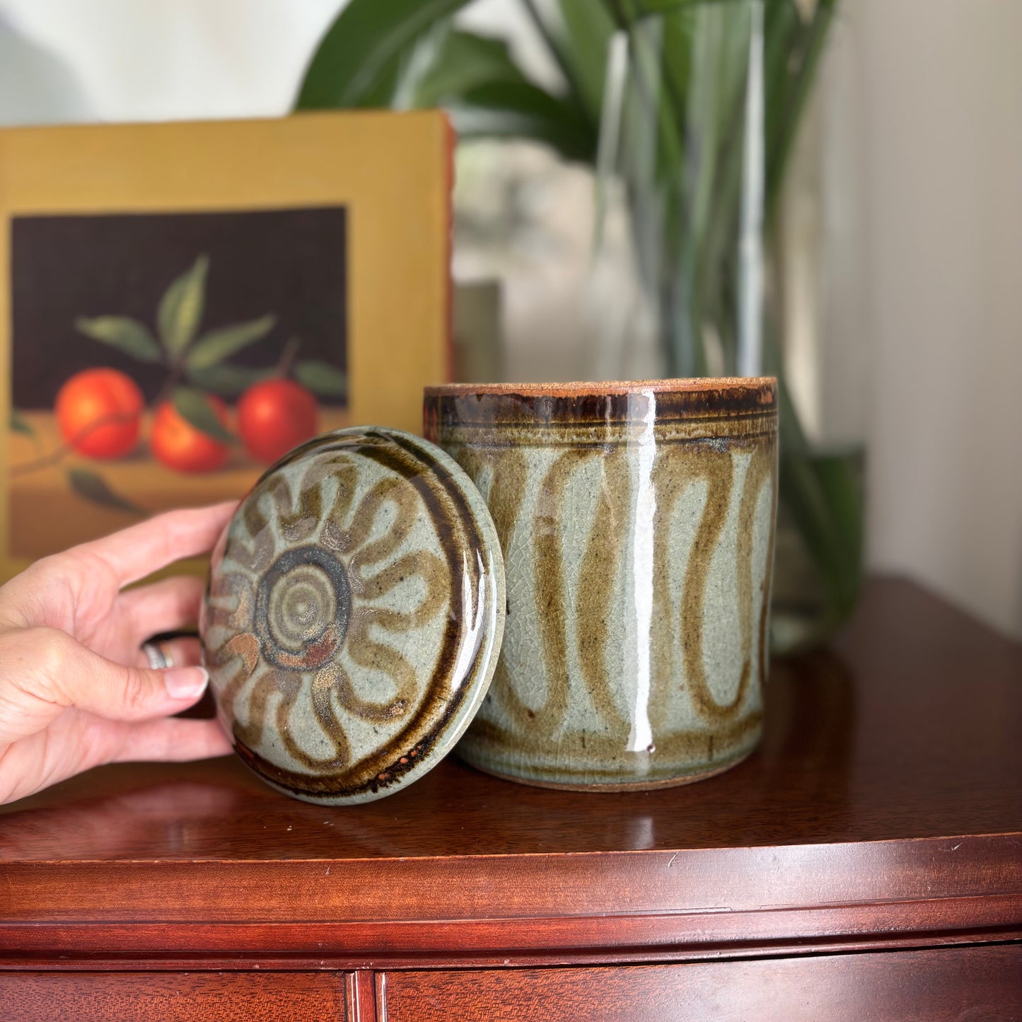 Glazed Stoneware Canister