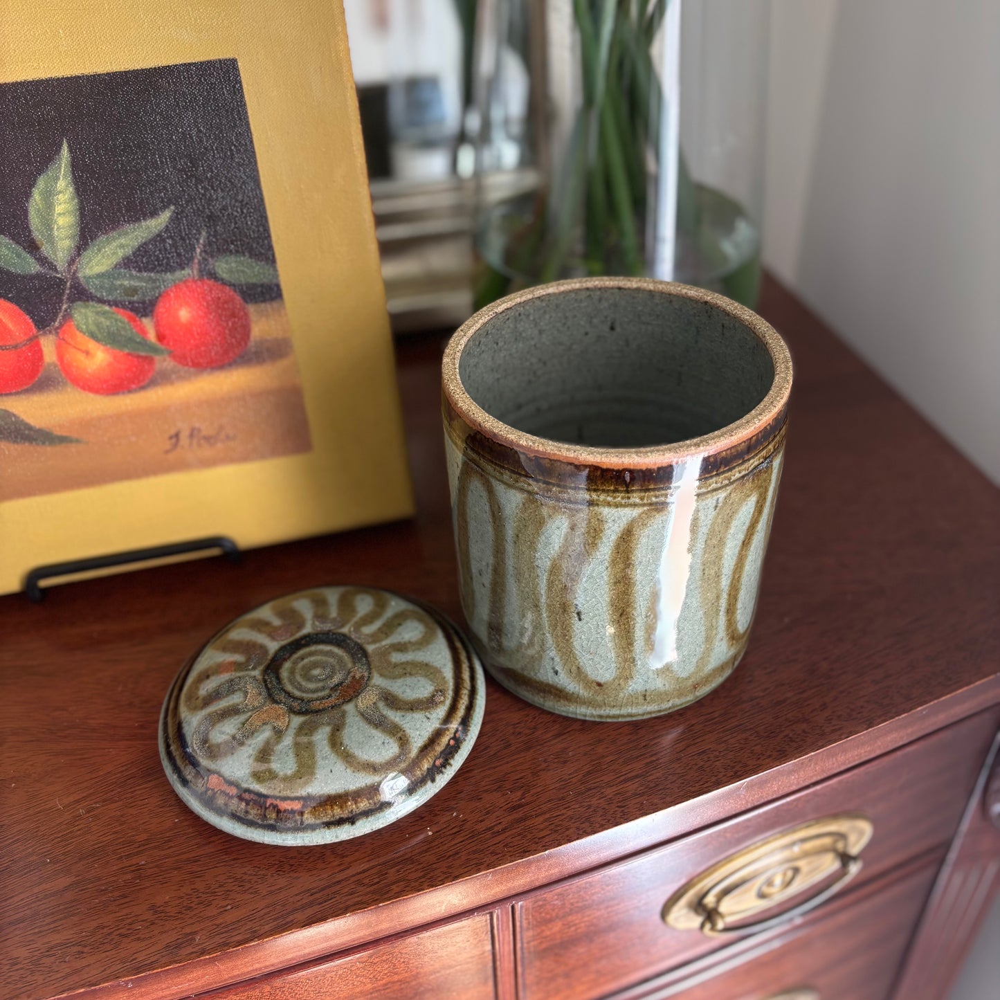 Glazed Stoneware Canister