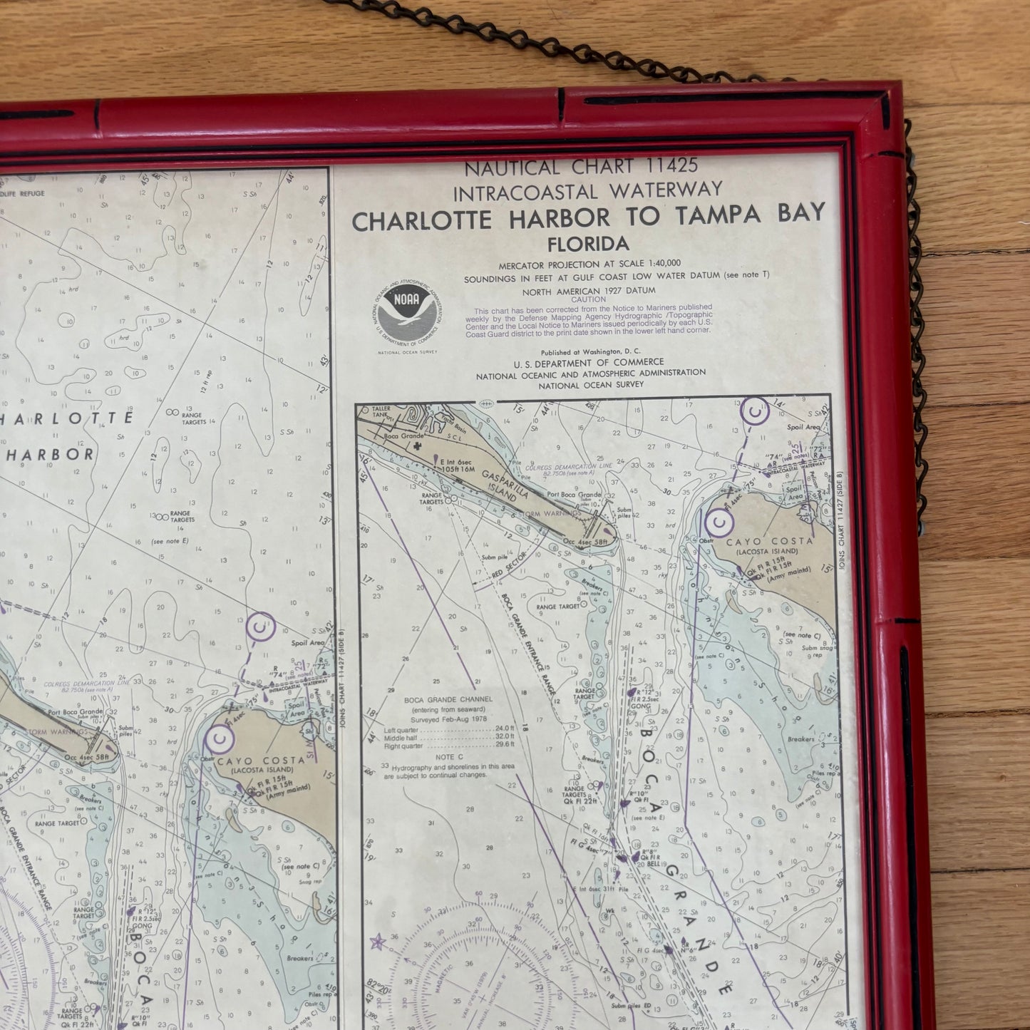 Vintage Nautical Chart of Anna Maria to Boca Grande