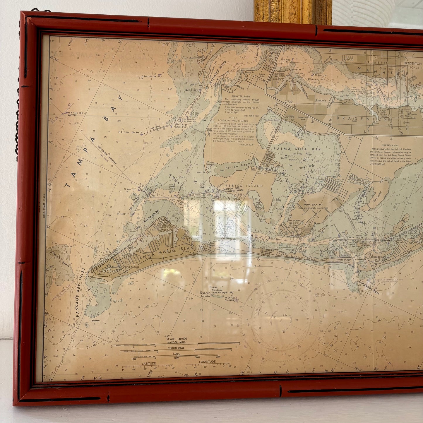 Vintage Nautical Chart of Anna Maria to Boca Grande