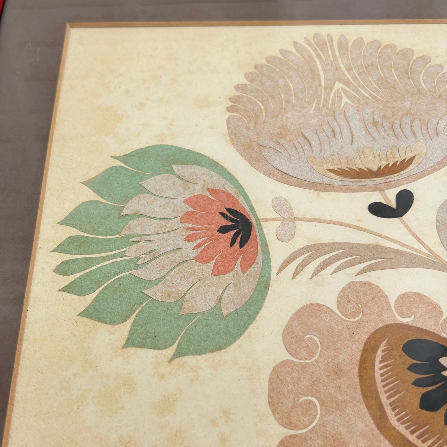 Vintage Framed Wycinanki Folk Art