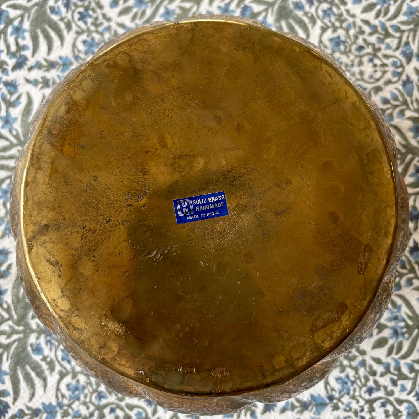 Vintage Hammered Brass Planter