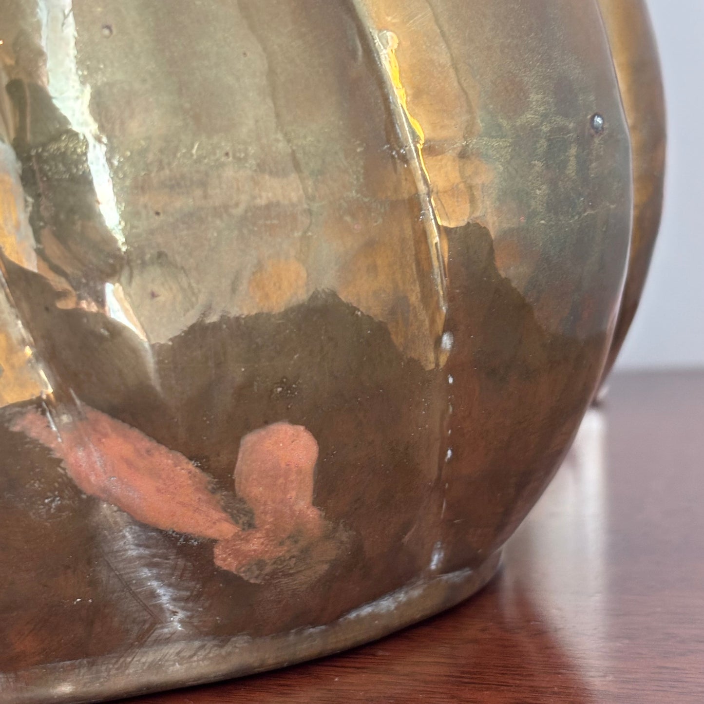 Vintage Hammered Brass Planter