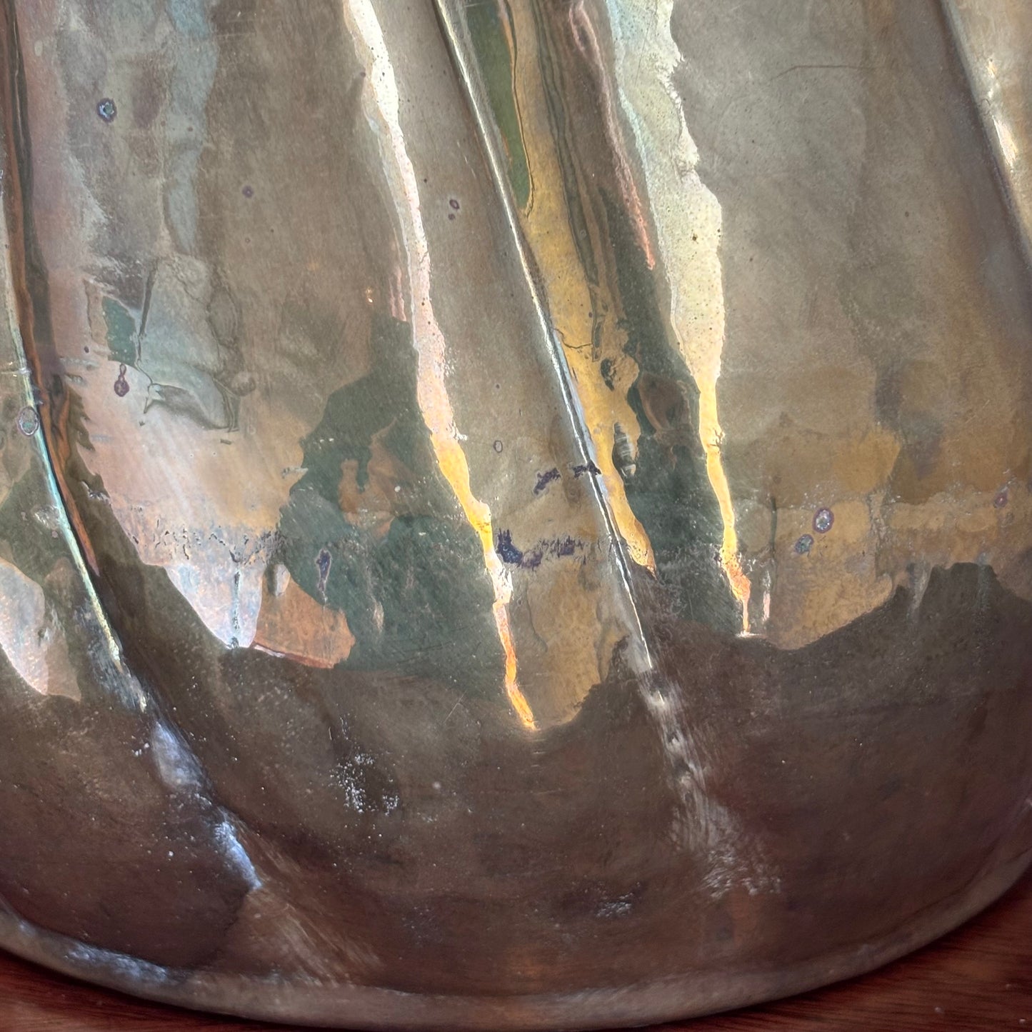 Vintage Hammered Brass Planter