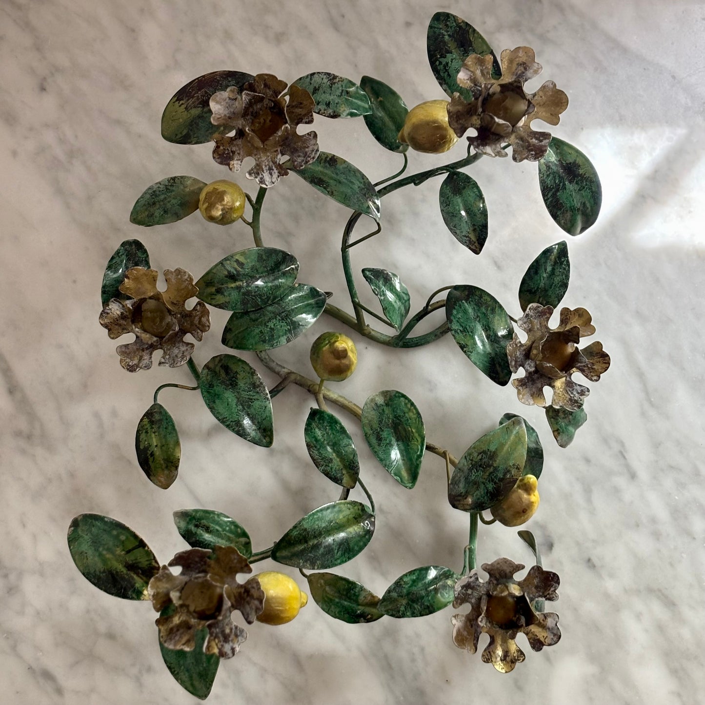 Vintage Lemon Tole Candelabra