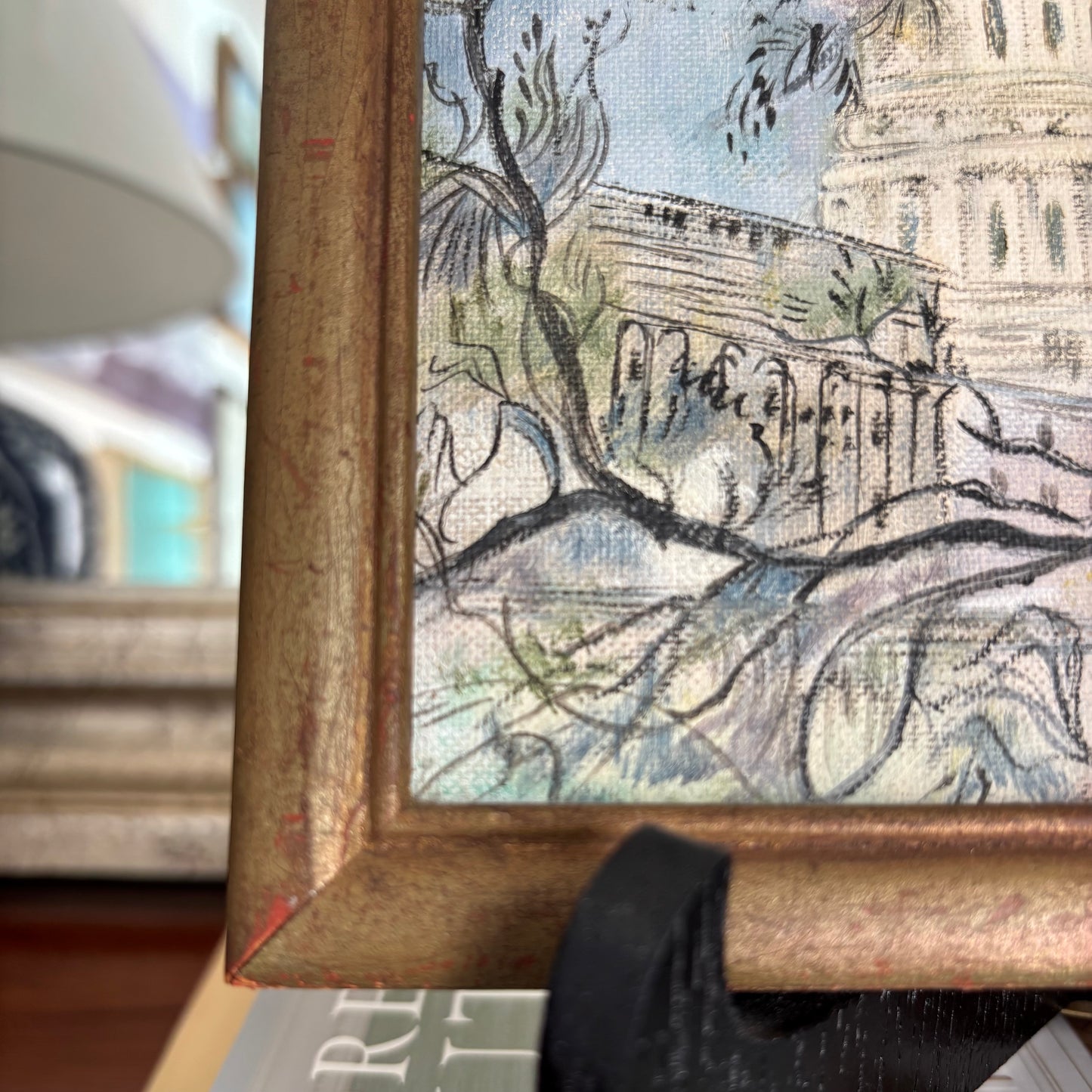 Vintage Framed Capitol Painting