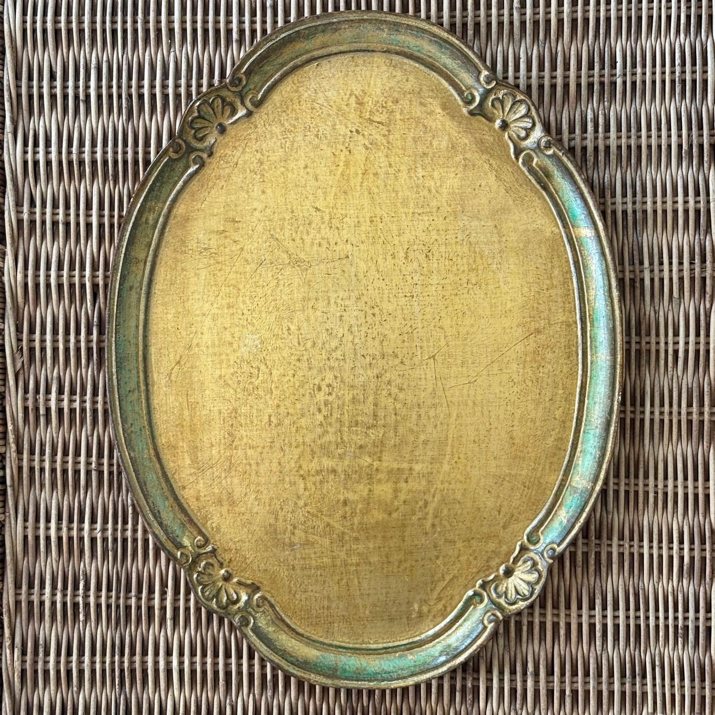 Italian Wood Gold Tray