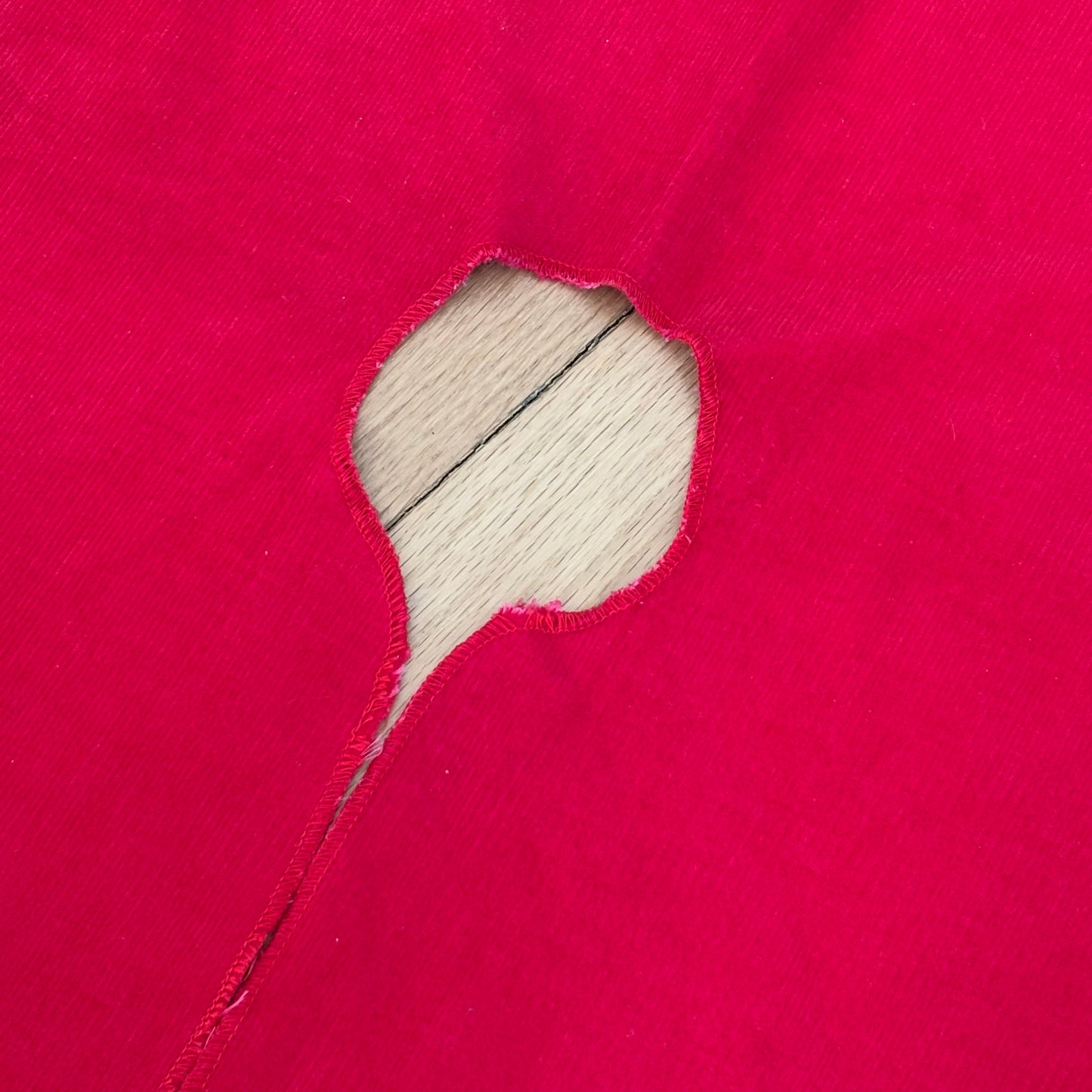 Vintage Red Corduroy and Plaid Tree Skirt