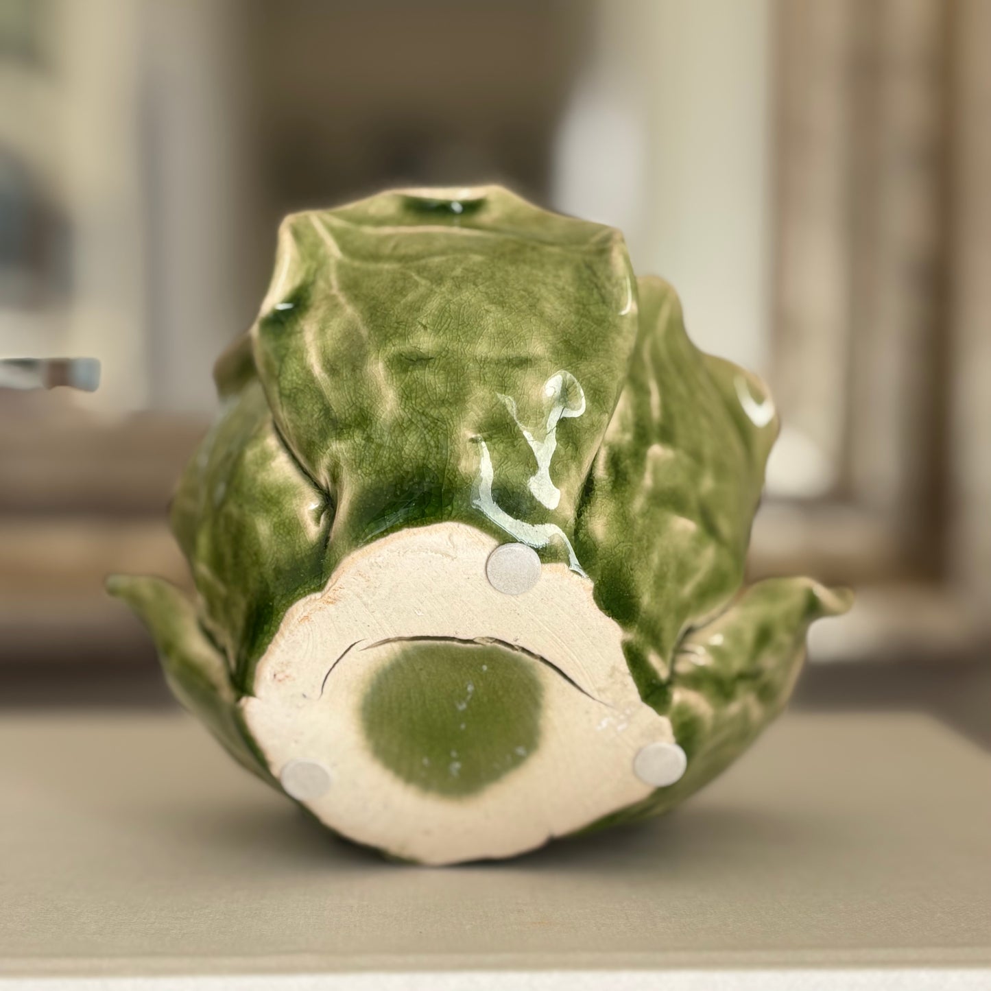 Ceramic Cabbage Leaf Candle Holder